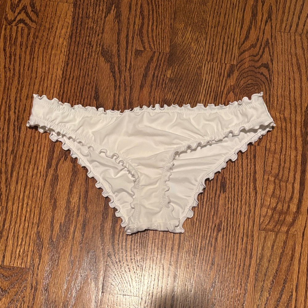 Shade & Shore White Ruffled Bikini Bottom